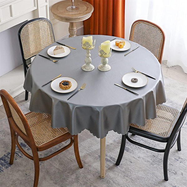 Red Barrel Studio® Round Tablecloth Wipeable Leather Table Cover Wayfair.ca